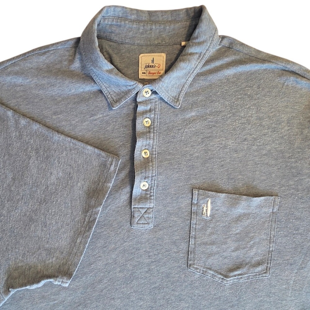 Johnnie-O Hangin' Out 2XL Blue Heather Polo Modal Blend Coastal Golf Preppy - Picture 1 of 6